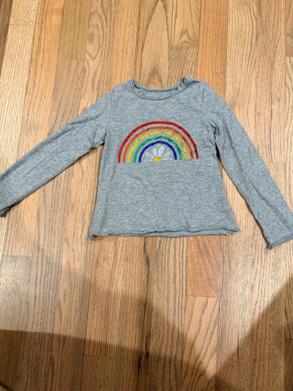 Kidpik toddler girl sparkly rainbow long sleeve shirt